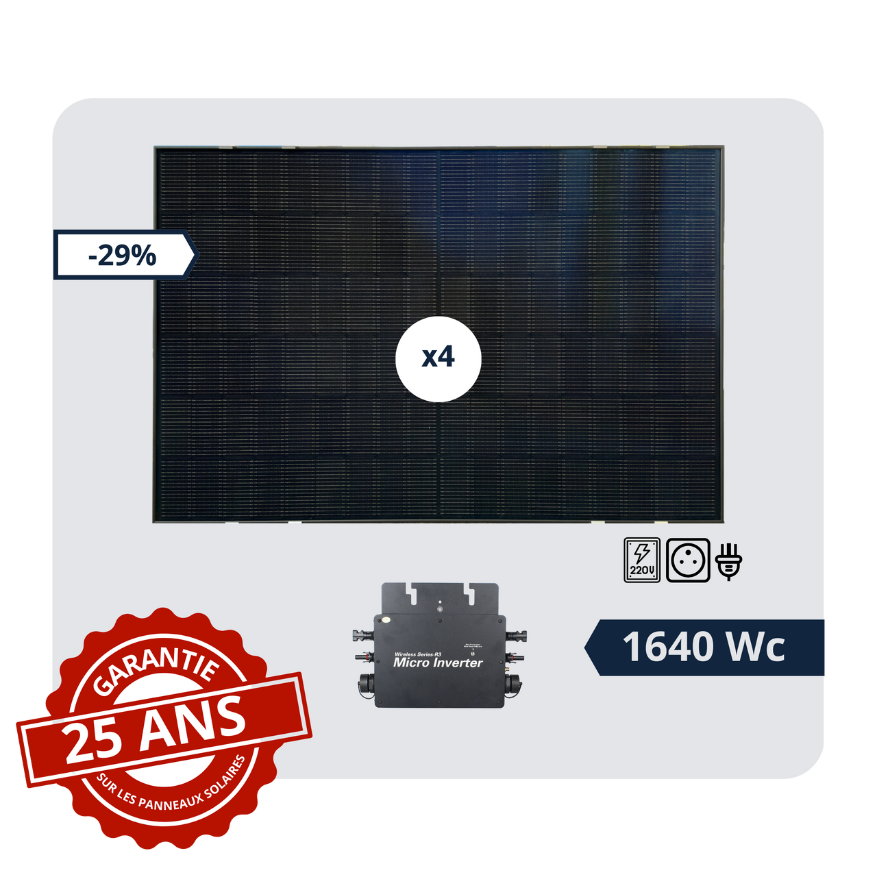 Kit solaire autoconsommation 1640W Plug & Play – 4×410W | Wattnlight - Wattnlight