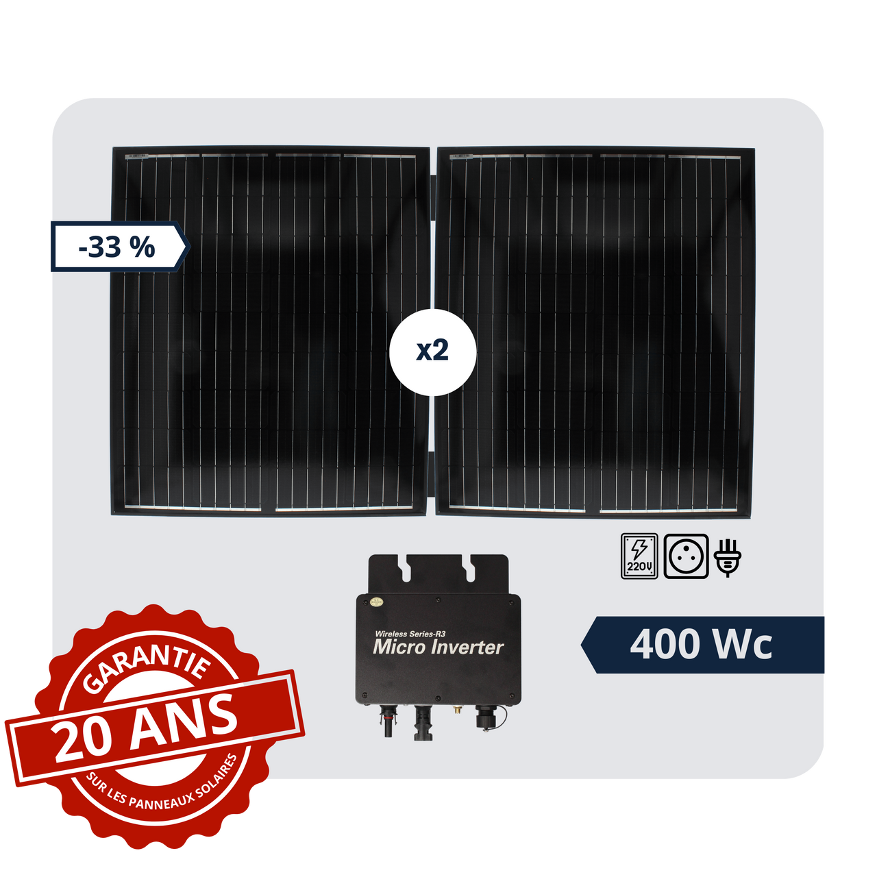 Kit solaire 400W autoconsommation Plug & Play - 4x100W | Wattnlight - Wattnlight